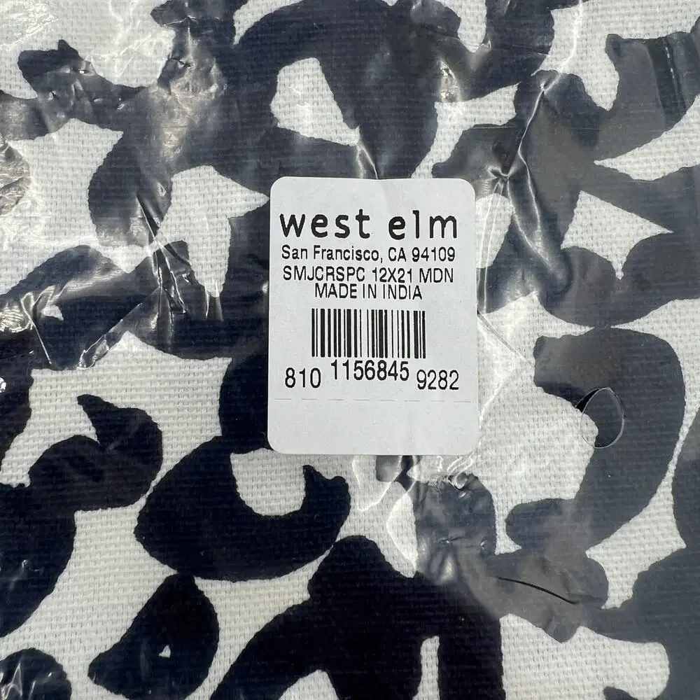 West Elm x Samuji Cirrus Pillow Sham Cover Navy Blue